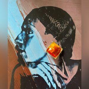 vintage enamel clip on earrings